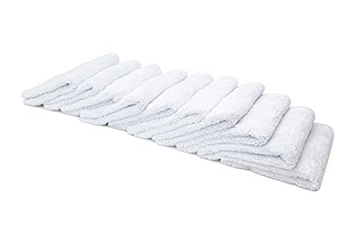 Korean Plush Premium Edgeless Microfiber Detailing Towels (White)