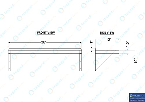 12 in. x 36 in. Stainless Steel Wall Mount Shelf (12 in. x 36 in.)