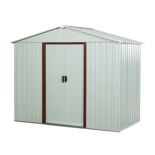 4x8 FT Outdoor Storage Shed (4x8 FT/No Window / White)