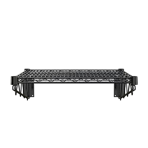 24" x 24" Black Epoxy Wire Wall Mount Shelf (Black / 24" x 24")