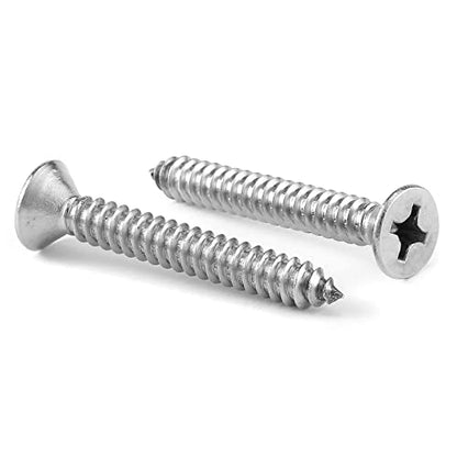 12 x 1-1/4" Wood Screw 100Pcs 18-8 (304) Stainless Steel Screws Flat Head Phillips Fast Self Tapping Drywall Screws by SG TZH (#12 x 1-1/4")