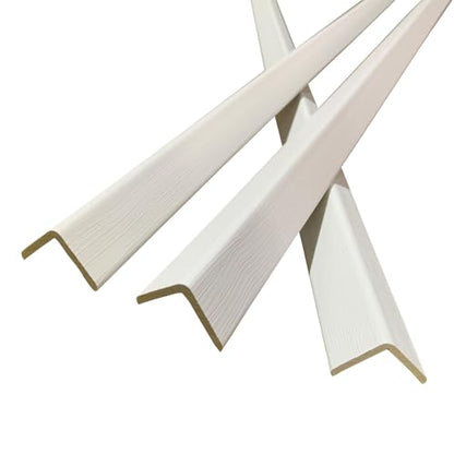 Wall Corner Protector 3PCS 45" Corner Molding Trim White Wood Grain Corner Trim Decorative Strips for Door and Window Frames Mirror Edges Ceramic Tiles (White)