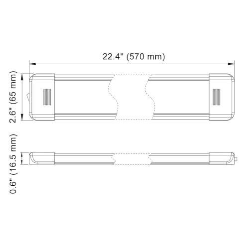 LED Interior Utility Light Fixture 22.4" x 2.6" (22.4" x 2.6")