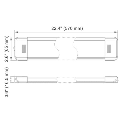 LED Interior Utility Light Fixture 22.4" x 2.6" (22.4" x 2.6")