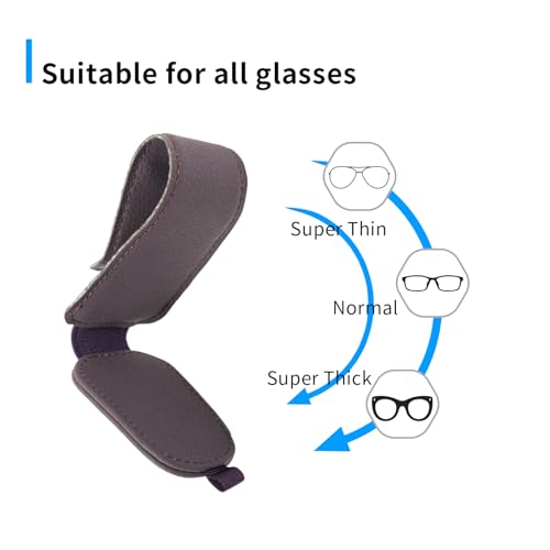 2 Packs Magnetic Sunglass Holder for Car Visor (Purple / 2pcs)