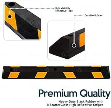 Parking Stopper for Garage Heavy Duty Rubber Parking Curb Stops 72” Garage Parking Stops 100 (100-Pack)