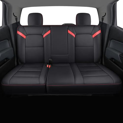 Chevy Colorado Seat Covers ((2023-2025) Full Set / Black&Red)
