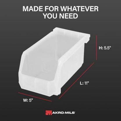 Medium Stackable Plastic Storage Bins (Clear / Medium, 8-Pack)