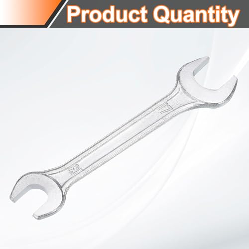 Double Open End Wrench 13mm x 17mm Metric 15 Degree Offset Angle Small Flat Head Wrench Galvanizing Open Ended Spanner for Automotive Repair Furniture Assembly (13mm x 17mm)
