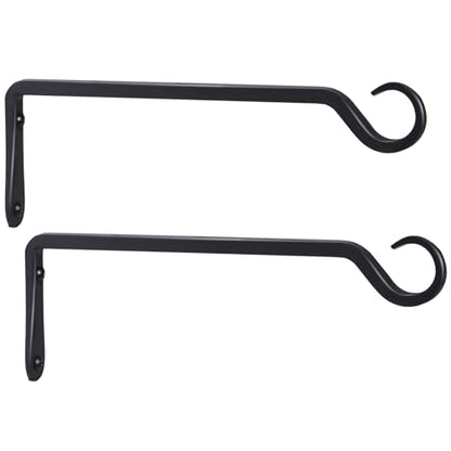 2 Pack Premium Forged Wall Hook (Black / 12in-2-Black)