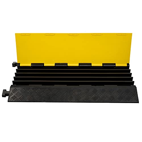 Cable Ramp 1 Pack of 5 Channel PVC Rubber Cable Protector (1 Pack 5 Channel)
