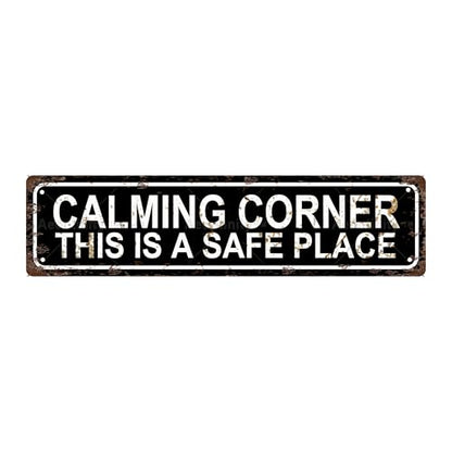 CALMING CORNER Vintage Metal Tin Street Sign Bar Cafe Garage Cave Home Room Wall Bathroom Farmhouse Garden Porch Patio Decor (CALMING CORNER)