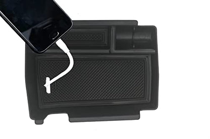 Center Console Tray Armrest Secondary Glove Storage Box Compatible with Jeep Compass 2022 2023 2024 2025 Black Interior Accessories Center Console Organizer (Armrest Box)