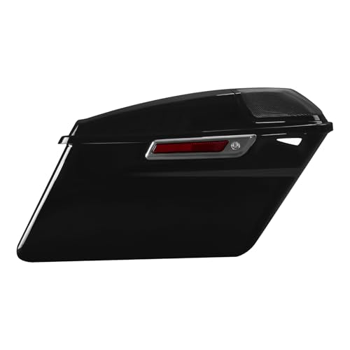 Motorcycle Saddlebags Hard Saddle Bags For Harley Touring 2014 (Vivid Black W/ Chrome Latches)