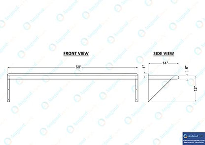 14 in. x 60 in. Stainless Steel Wall Mount Shelf (14 in. x 60 in.)