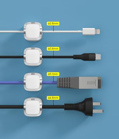Magnetic Cable Clips (9-Pack White Crystal)
