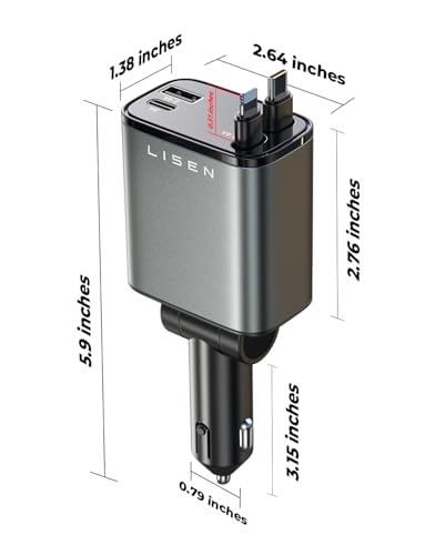 Retractable Car Charger (Grey / 50 Inch)