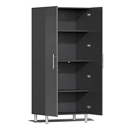 UG22082G 8 Piece Garage Cabinet Kit with Bamboo Worktop in Graphite Grey Metallic
