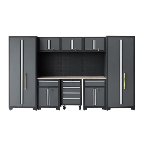 Garage Storage Cabinet System 9 (Black and Grey)