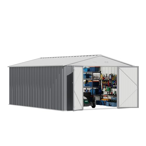 10x12 FT Outdoor Storage Shed (Gray / 10x12 FT)
