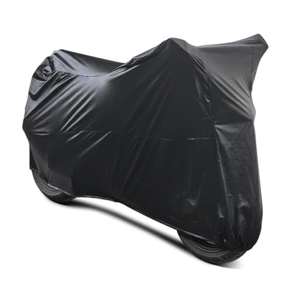 Motorcycle Cover Soft Stretch Waterproof Motor Cover Dustproof Durable Motorbike Cover for Indoor and Outdoor (116 x 55 x 43 inches)