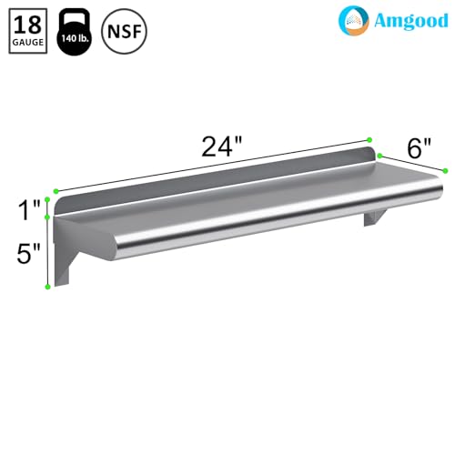 6 in. x 24 in. Stainless Steel Wall Mount Shelf (6 in. x 24 in.)
