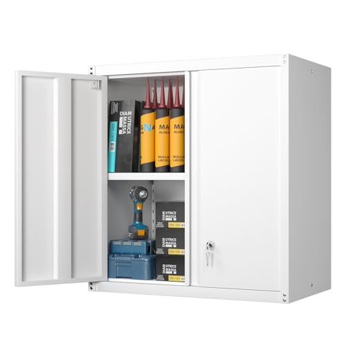 Metal Wall Cabinet (28"H / White)