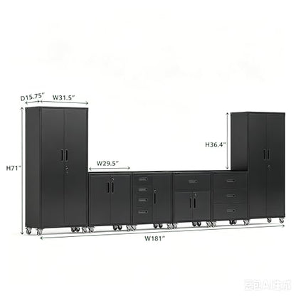 Garage Cabinet System (Black / 6 Pcs-StyleA)