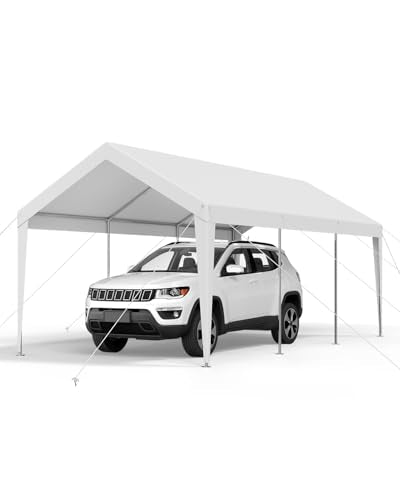 Carport 10 x 20 FT Outdoor Car Canopy (White / 10x20ft)