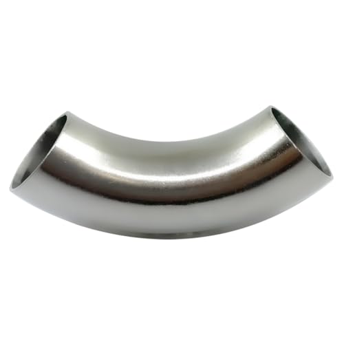 OD 1 Inch 90 Degree Stainless Steel Bend Tube 1” Exhaust Elbow Pipe for Car Modified Exhaust System 1" Piping Silver Tone (1”)