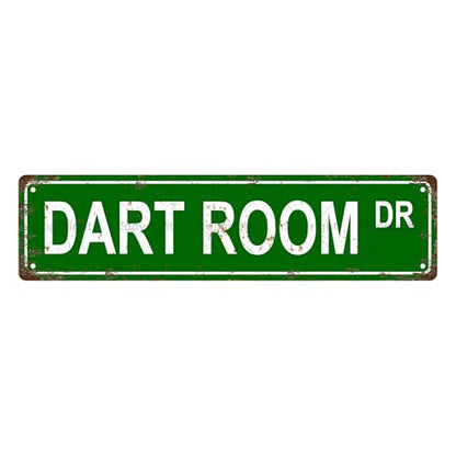 DART ROOM DR SPACE Metal Tin Street Sign Bar Cafe Garage Cave Home Room Wall Bathroom Farmhouse Garden Porch Patio Decor (DART ROOM)