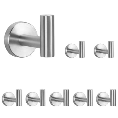Bath Towel Hooks (Brushed Nickel / 8 Pack)