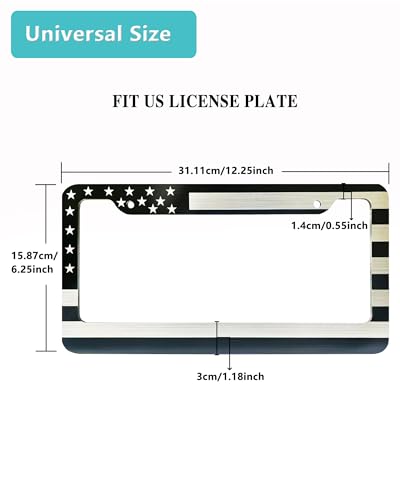 American Flag License Plate Frame (Black Aluminum)