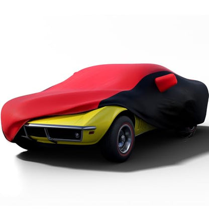 Waterproof Car Cover Custom for Chevy Corvette 1968 (Red Black / Corvette C3)