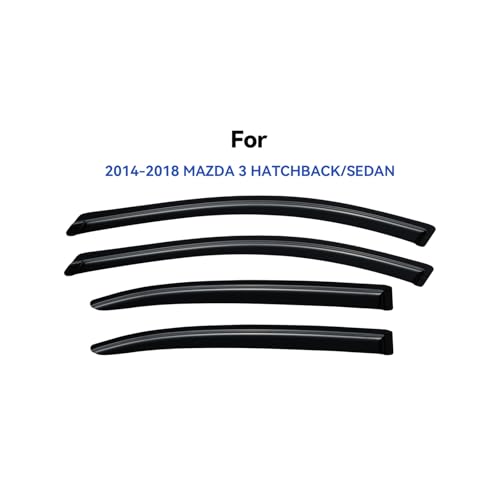 Window Visors Rain Guards for 2014 (2014-2018 Mazda 3 Hatchback/Sedan)