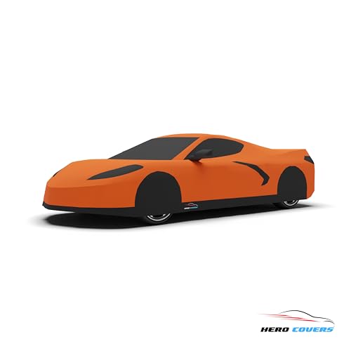 Car Cover I Fit for Corvette C8 I Indoor and Outdoor I Protection from Sun (Orange)