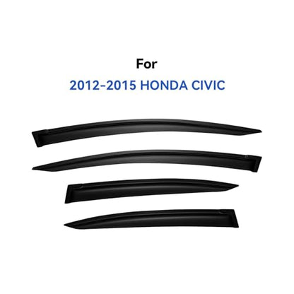 Window Visors Rain Guards for 2012 2013 2014 2015 Honda Civic Sedan (2012-2015 Honda Civic Sedan)
