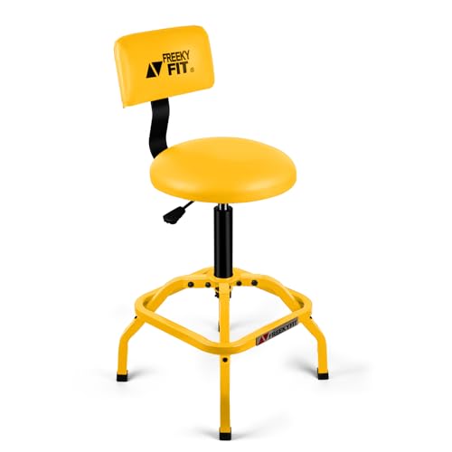 Shop Stool with Backrest (Yellow)