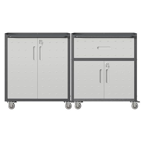 Garage Tool Cabinet Set (Black & Grey)
