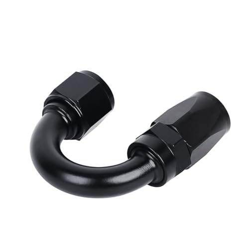 Swivel 10AN Fitting 180 Degree For CPE Braided Hose End Black 2Pcs (10AN 180° 2Pcs)