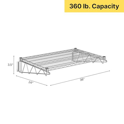 24" x 36" Chrome Wire Wall Mount Shelf (Chrome / 24" x 36")