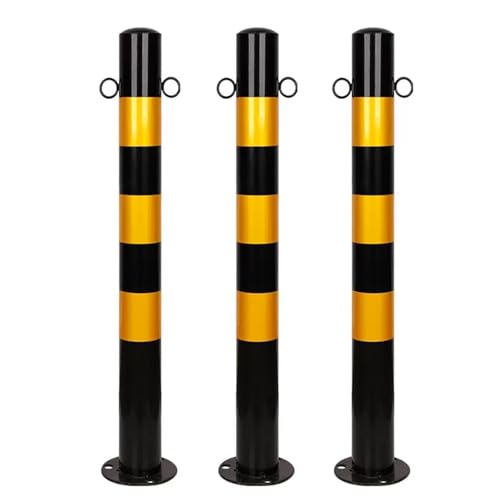 Safety Barrier Bollard for Driveways (Black (3pcs))