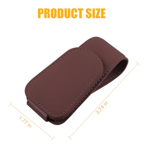 2PCS Sunglasses Holders for Car Sun Visor (2 Pack / Wine Red/Leather)