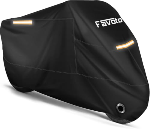 Motorcycle Cover Waterproof Outdoor Motorcycle Cover Heavy Duty (Black / 108")