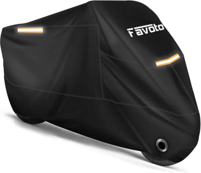 Motorcycle Cover Waterproof Outdoor Motorcycle Cover Heavy Duty (Black / 108")