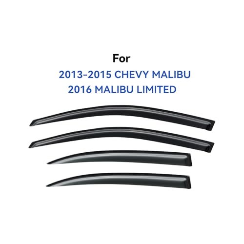Window Visors Rain Guards for 2013 2014 2015 13 14 15 Chevy Malibu (2013-2015 Chevy Malibu)