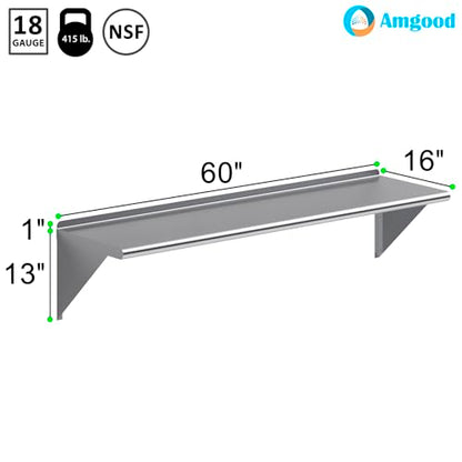 16 in. x 60 in. Stainless Steel Wall Mount Shelf (16 in. x 60 in.)