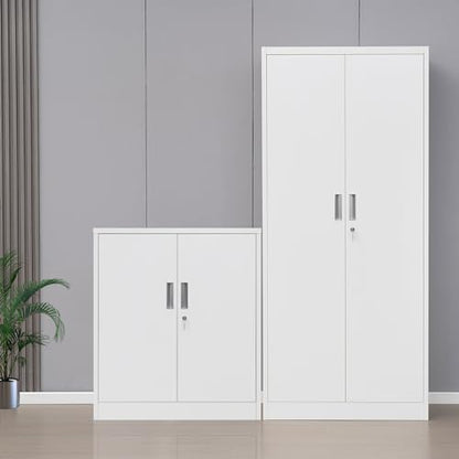Metal Storage Cabinet (White / 36.2" H x 32" W x 16" D)