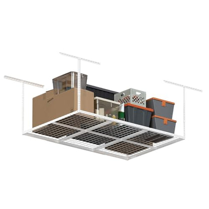 4x6ft Overhead Ceiling Garage Storage Rack (White / 4x6ft)