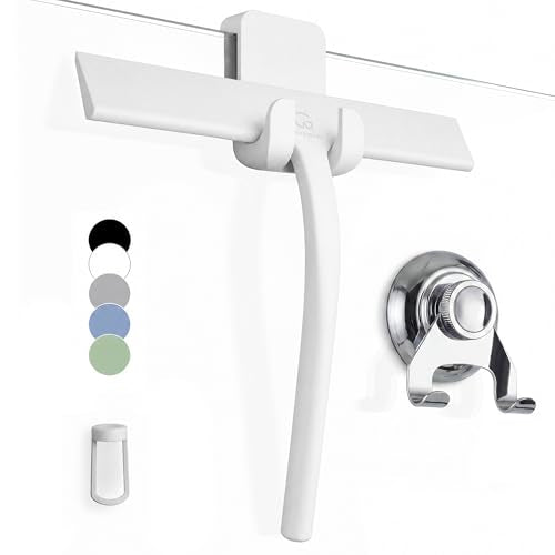Silicone Shower Squeegee with 3 (White / 9 Inches)